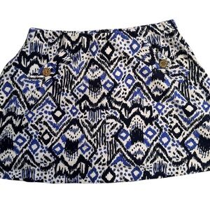 Lilly Pulitzer Geometric Blue and Black Ikat **Skort**